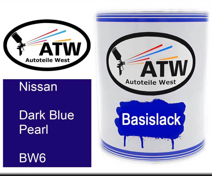 Nissan, Dark Blue Pearl, BW6: 1L Lackdose, von ATW Autoteile West.